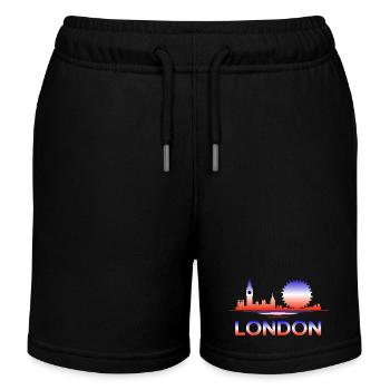 Farbverlauf der Londoner Skyline - Kinder Organic Joggingshorts Mini Bolter von Stanley/Stella - Schwarz - Vorne