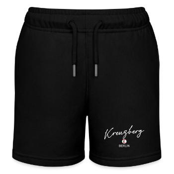 Kreuzberg - Berlin Flagge - Berliner Bär - Kinder Organic Joggingshorts Mini Bolter von Stanley/Stella - Schwarz - Vorne