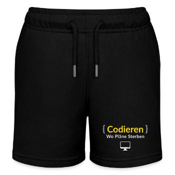 Computer CODIEREN WO PLANE STERBEN LUSTIG - Kinder Organic Joggingshorts Mini Bolter von Stanley/Stella - Schwarz - Vorne