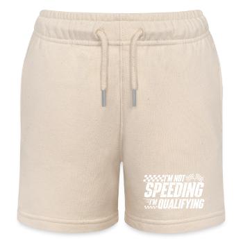 I’m Not Speeding I’m Qualifying Racing Drift  - Kids Organic Sweat Shorts by Stanley/Stella - soft Ecru - Front