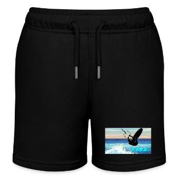 Kitesurf - Kinder Organic Joggingshorts Mini Bolter von Stanley/Stella - Schwarz - Vorne