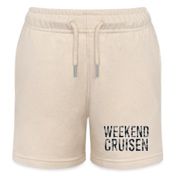 Weekend Cruising Shirt Sticker for Tuning Fans - Kids Organic Sweat Shorts by Stanley/Stella - soft Ecru - Front