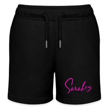 Sarah Signature Neon Pink - Kids Organic Sweat Shorts by Stanley/Stella - black - Front