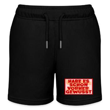 Bauchgefühl Wissen Sprüche - Kinder Organic Joggingshorts Mini Bolter von Stanley/Stella - Schwarz - Vorne