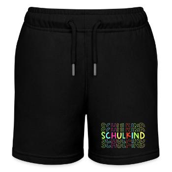 Schulkind neon - Einschulung coole Schulanfänger - Kinder Organic Joggingshorts Mini Bolter von Stanley/Stella - Schwarz - Vorne