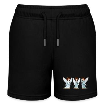 Anges Célestes Triples en Prière - Short de jogging enfant bio Stanley/Stella - noir - Devant