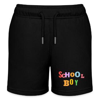 Colourful School Boy Typography - Kids Organic Sweat Shorts by Stanley/Stella - black - Front