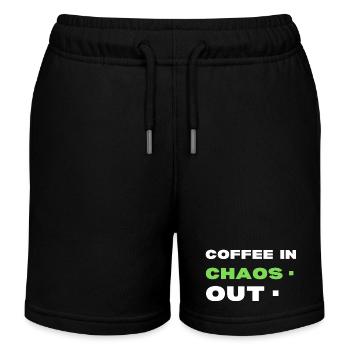 Kaffee im Chaos. Ende - Kinder Organic Joggingshorts Mini Bolter von Stanley/Stella - Schwarz - Vorne