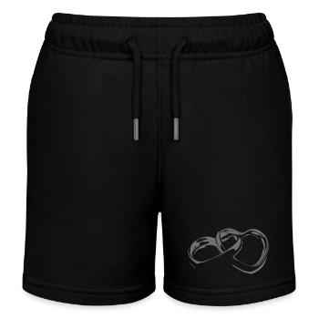 Rings, heart - Kids Organic Sweat Shorts by Stanley/Stella - black - Front