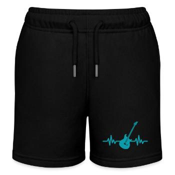 Herzschlag Gitarre - Rock 'n' Roll Punk Band Metal - Kinder Organic Joggingshorts Mini Bolter von Stanley/Stella - Schwarz - Vorne