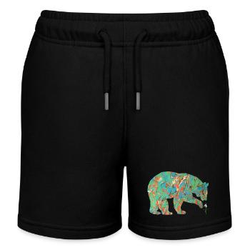 ours avec perce neige e 4 - Short de jogging enfant bio Stanley/Stella - noir - Devant