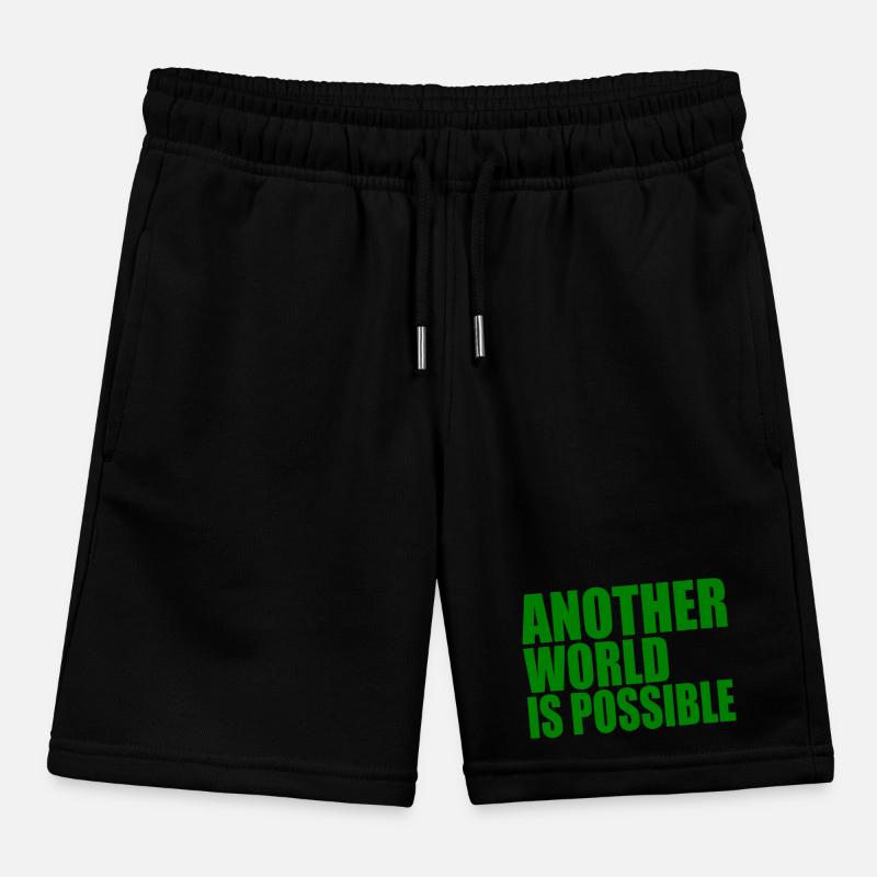 Another world is possible Kids Organic Sweat Shorts by Stanley/Stella