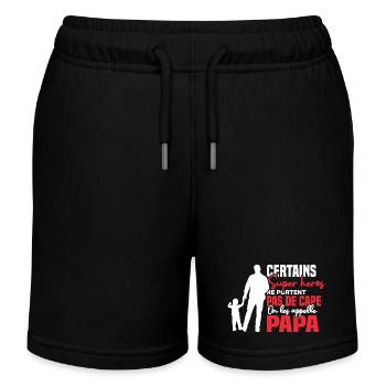 Certains super héros on les appelle papa - Short de jogging enfant bio Stanley/Stella - noir - Devant