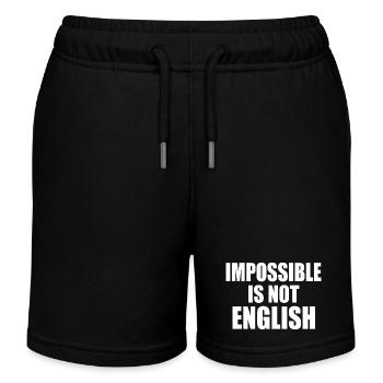 impossible is not english - angleterre - Short de jogging enfant bio Stanley/Stella - noir - Devant