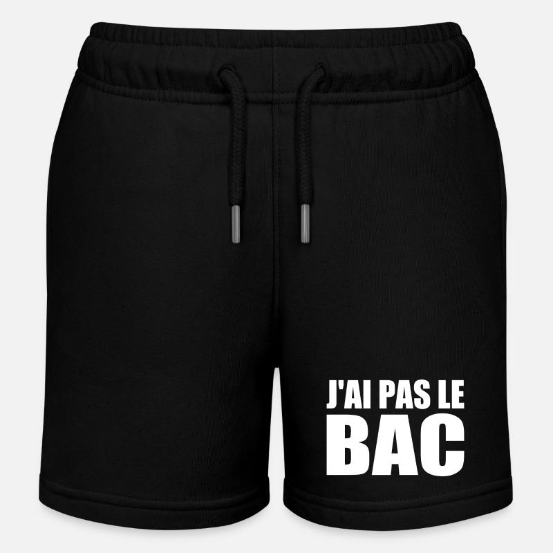 j'ai pas le bac - Short de jogging enfant bio Stanley/Stella - noir