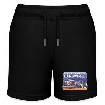 I AM FOR OUR FARMERS FARMERS' PROTEST FARMERS - Kids Organic Sweat Shorts by Stanley/Stella - black - Front