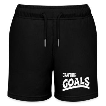 soccer leagues fun cool statement present gift - Kinder Organic Joggingshorts Mini Bolter von Stanley/Stella - Schwarz - Vorne