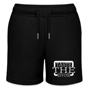 blissful eating sayings birthday present - Kids Organic Sweat Shorts by Stanley/Stella - black - Front