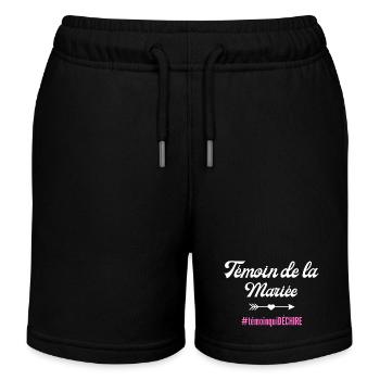 Témoin de la mariée-tshirt assorti - Short de jogging enfant bio Stanley/Stella - noir - Devant