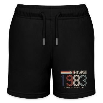 Vintage 1983 Cadeau Anniversaire - Millésime 1983 - Short de jogging enfant bio Stanley/Stella - noir - Devant