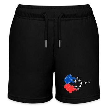 Flugshow Patrouille de France in Formation - Kinder Organic Joggingshorts Mini Bolter von Stanley/Stella - Schwarz - Vorne