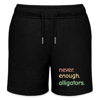 Never Enough Alligators - Alligator Lovers - Kids Organic Sweat Shorts by Stanley/Stella - black - Front