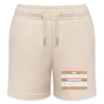 Be Stronger than your excuses - Short de jogging enfant bio Stanley/Stella - écru doux - Devant