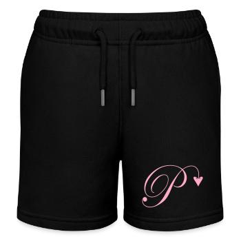 Monogramme P Coeur Vigne - Short de jogging enfant bio Stanley/Stella - noir - Devant