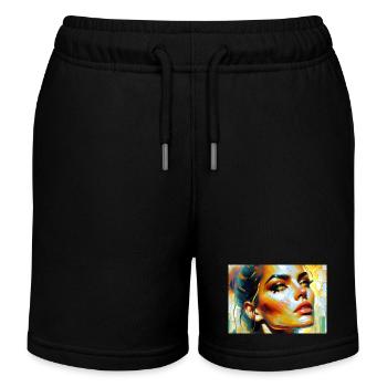 She... - Kids Organic Sweat Shorts by Stanley/Stella - black - Front