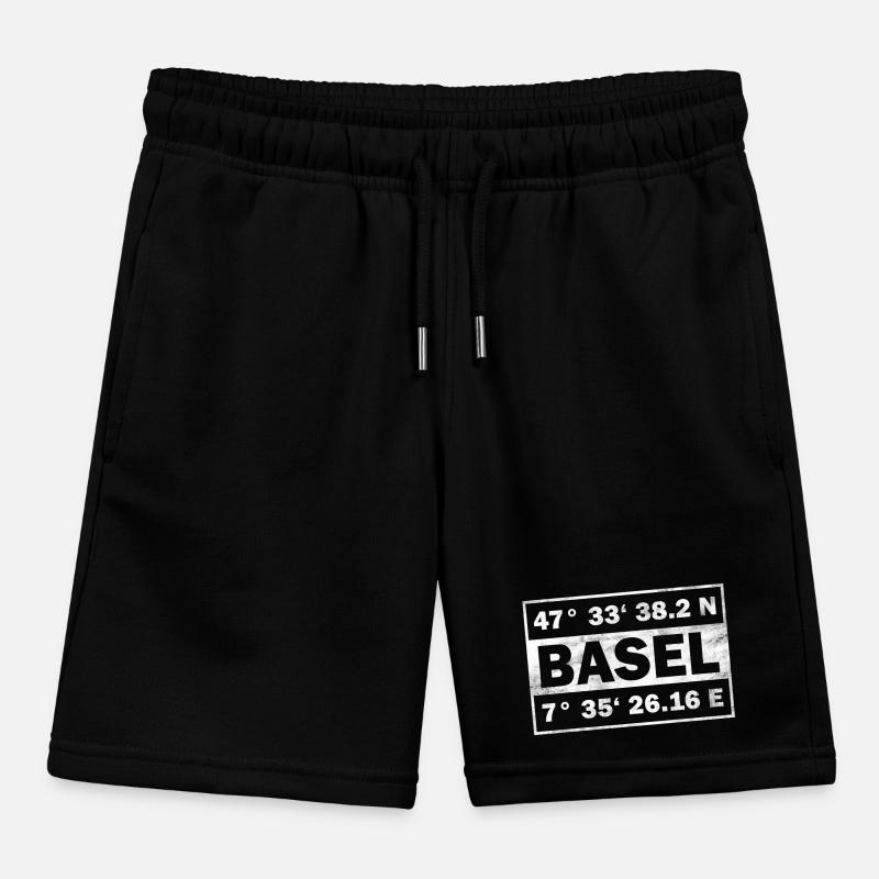 Basel Coordinates Switzerland Basel Kids Organic Sweat Shorts by Stanley/Stella