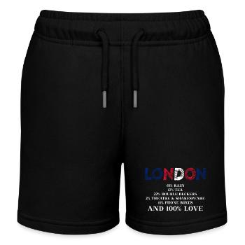 Londres Idée cadeau drôle Royaume-Uni Angleterre - Short de jogging enfant bio Stanley/Stella - noir - Devant