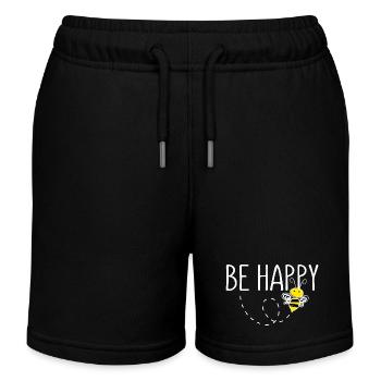 Be Happy Bee Statement Happy - Kids Organic Sweat Shorts by Stanley/Stella - black - Front