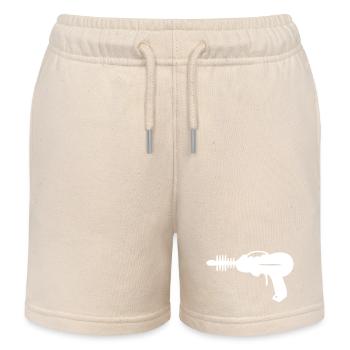 Beam Cannon - Laser Pistol - Laser - Kids Organic Sweat Shorts by Stanley/Stella - soft Ecru - Front