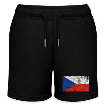 Drapeau Tchéquie Drapeau Grunge Retro Vintage - Short de jogging enfant bio Stanley/Stella - noir - Devant