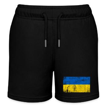 Drapeau Ukraine Drapeau Grunge Rétro Vintage - Short de jogging enfant bio Stanley/Stella - noir - Devant