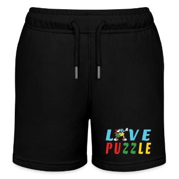 Liebe Puzzle - Kinder Organic Joggingshorts Mini Bolter von Stanley/Stella - Schwarz - Vorne