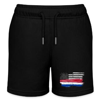 Grunge Flagge Pinselstrich Americana - Kinder Organic Joggingshorts Mini Bolter von Stanley/Stella - Schwarz - Vorne