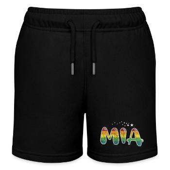 Vorname Mia Mädchenname Namensgeschenk - Kinder Organic Joggingshorts Mini Bolter von Stanley/Stella - Schwarz - Vorne