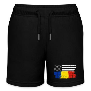 Flag Brush Fusion - Kids Organic Sweat Shorts by Stanley/Stella - black - Front