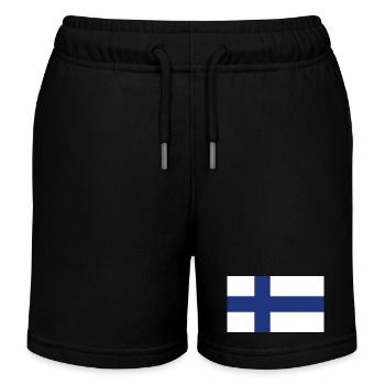Finland National Flag - Kids Organic Sweat Shorts by Stanley/Stella - black - Front