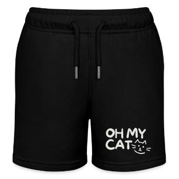 Blague humoristique sur le chat avec un style écrit à la main - Short de jogging enfant bio Stanley/Stella - noir - Devant