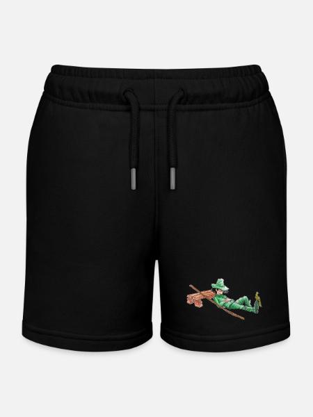 Une sieste pour le vagabond vert "GreenVagrant" - Short de jogging enfant bio Stanley/Stella - noir