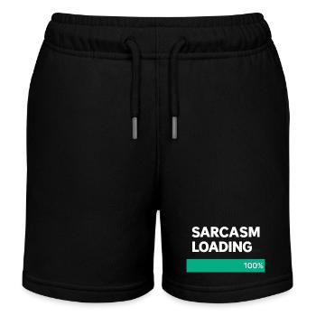 Sarcasm Loading Indication - Kids Organic Sweat Shorts by Stanley/Stella - black - Front