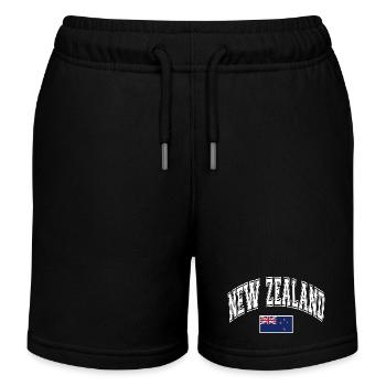 New Zealand New Zealand Flag - Kids Organic Sweat Shorts by Stanley/Stella - black - Front