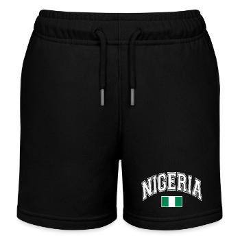 Nigeria Flagge - Kinder Organic Joggingshorts Mini Bolter von Stanley/Stella - Schwarz - Vorne