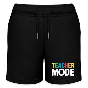 Lehrer-Design mit bunten Buchstaben - Kinder Organic Joggingshorts Mini Bolter von Stanley/Stella - Schwarz - Vorne