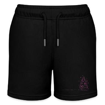Croquis d’arbre de Noël de lignes roses - Short de jogging enfant bio Stanley/Stella - noir - Devant