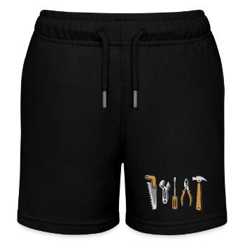 Ensemble d’outils vectoriels - scie, marteau, pinces, vis - Short de jogging enfant bio Stanley/Stella - noir - Devant