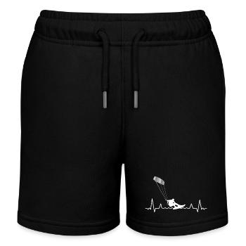 Kitesurfen Windsurfen Kardiogramm - Kinder Organic Joggingshorts Mini Bolter von Stanley/Stella - Schwarz - Vorne