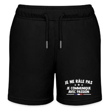 Je Ne Râle Pas Je Communique Cadeau Râleur Râleuse - Short de jogging enfant bio Stanley/Stella - noir - Devant